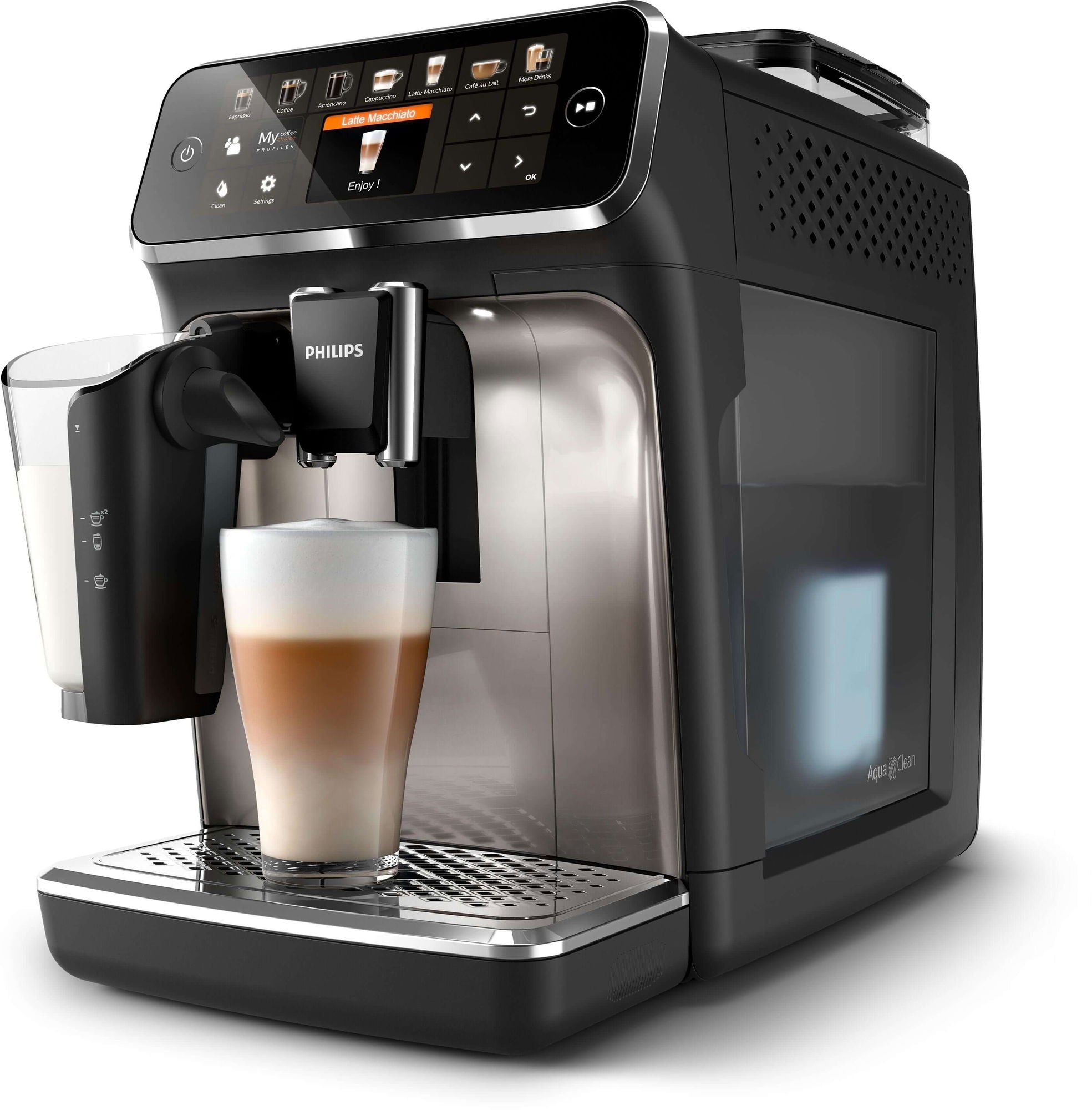 PHILIPS EP5447/90 Serie 5400 LatteGo 11 Kaffeespezialitäten Kaffeevollautomat Schwarz/Chrom