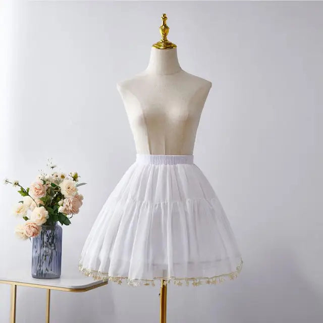Women Star Lolita Skirt Gorgeous Fish Bone Support Adjustable Daily Violence Carmen Support Mid-length Lolita Fluffy Under skirt